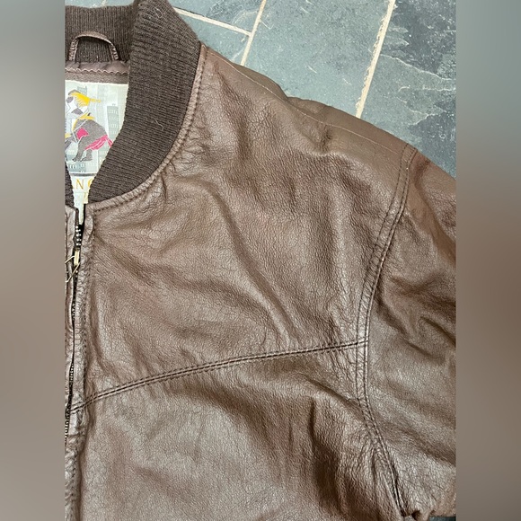 Vintage urban cowboy brown leather bomber - Picture 5 of 16